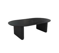 sweeek - Table Basse oblongue Bois d'hévéa placage chêne Noir - L 122 x P 65 x H 35 cm - Gabrielle