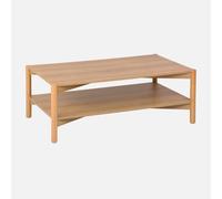 sweeek - Table Basse rectangulaire décor Bois Double Plateau 110cm Naturel - Harmony