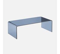 Table basse rectangulaire en verre trempé 110cm bleu gris - Glintz
