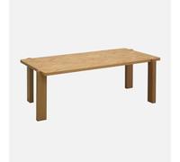sweeek Table basse vintage rectangulaire en bois avec plateau effet chevron marron naturel - 122,5 x 62,5 x 42,5 cm