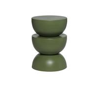 Table d'appoint. bout de canapé. table de chevet en métal. vert kaki. Coumba. Ø32 x H 46.5cm