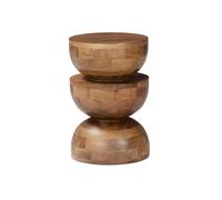 sweeek - Table d'appoint. Bout de canapé. Table de Chevet. Tabouret en Bois de manguier. Noyer. Sita. Ø30 x H 45cm