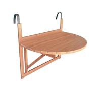 sweeek - Table d'appoint en Bois pour Balcon. Semi-Arrondie. Rabattable. Hauteur Ajustable