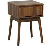 sweeek - Table de Chevet avec Un tiroir. Panneaux stratifiés Couleur Noyer. Pied en Bois de Sapin. L 39 x l 39 x H 55.4cm Linear