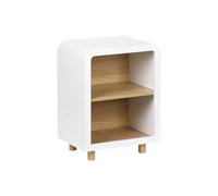 sweeek - Table de Chevet Effet Bois Blanc et Naturel. 2 niches