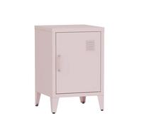 sweeek - Table de Chevet en Acier Rose. 1 Porte. casier