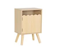 sweeek - Table de Chevet Enfant décor Bois Naturel 1 Porte. Pieds Bois de pin - 34 x 23.5 x 52 cm - Azur