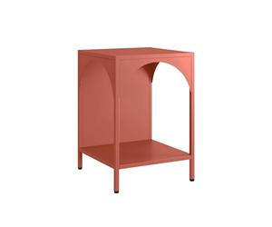 sweeek - Table de Chevet. Table d'appoint en Acier Terracotta