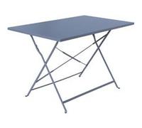 Table de jardin bistrot pliable - Emilia rectangle bleu grisé- Table rectangle 110x70cm en acier thermolaqué