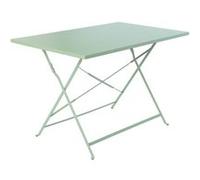 Table de jardin bistrot pliable - Emilia rectangle vert de gris- Table rectangle 110x70cm en acier thermolaqué | sweeek