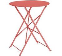 Table de jardin bistrot pliable - Emilia terra cotta - Table ronde Ø60cm en acier thermolaqué