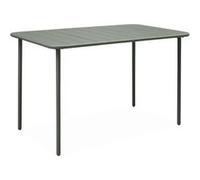 Table de jardin métal 4 places. savane. Amelia. 120x70cm. traitement antirouille. lattes et bords arrondis