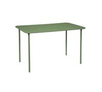 sweeek - Table de Jardin métal 4 Places. Vert. Amelia. 120x70cm. Traitement antirouille. Lattes et Bords arrondis