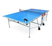 Table de ping pong OUTDOOR bleue - table pliable avec 2 raquettes et 3 balles pour utilisation extérieure