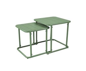 sweeek - Table gigogne extérieure carrée en Acier 45cm Vert - Amélia