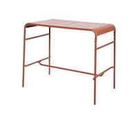 sweeek - Table Haute de Jardin métal 4 Places. Terracotta. 120 x 70 x 95cm