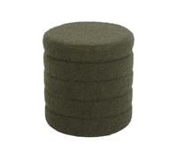 sweeek - Tabouret en bouclettes Kaki avec Coffre de Rangement intégré
