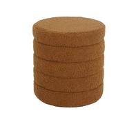 sweeek - Tabouret en bouclettes Rouille avec Coffre de Rangement intégré