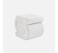 sweeek - Tabouret/Pouf Design revêtement Bouclette crème 1 Place L 43 x P 47 x H 44cm - Sasha