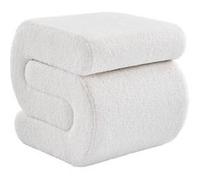 sweeek | Tabouret / pouf design revêtement bouclette crème 1 place L 43 x P 47 x H 44cm - Sasha Crème G
