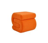 sweeek - Tabouret/Pouf Design revêtement Bouclette Orange 1 Place L 43 x P 47 x H 44cm - Sasha