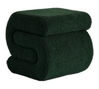 sweeek | Tabouret / pouf design revêtement bouclette vert 1 place L 43 x P 47 x H 44cm - Sasha Vert G