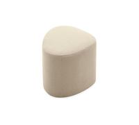 sweeek - Tabouret. Pouf en Forme de Galet en Tissu Beige. TAO L 60 x P 44 x H 40cm