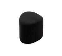 sweeek - Tabouret. Pouf en Forme de Galet en Tissu Noir. TAO L 60 x P 44 x H 40cm
