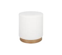 sweeek - Tabouret scandinave Rond en bouclettes Blanches Structure Bois de Sapin Ø40 x H 45cm