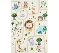 sweeek | Tapis intérieur enfant blanc imprimé animaux 120 x 160 cm - Marti G