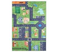 sweeek | Tapis intérieur enfant blanc imprimé mini ville 120 x 160 cm - Viny G