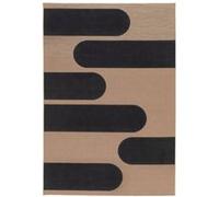 sweeek | Tapis intérieur/extérieur beige motif géométrique noir 160x230cm tissé plat Rouge G