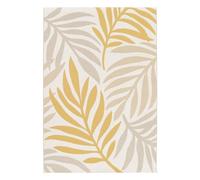 sweeek - Tapis intérieur/extérieur Motif végétal Beige et Moutarde. 160x230cm Polyester recyclé