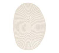 Tapis intérieur forme de galet motif circulaire crème Amanda 160x230cm