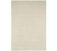 sweeek | Tapis intérieur JENNY motif graphique arches poils ras crème 80 x 150 cm Rouge G