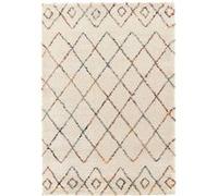 sweeek - Tapis intérieur Shaggy 80 x 150cm Poils Longs. Style berbère. crème et Multicolore
