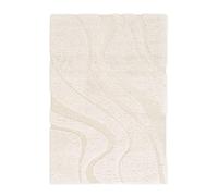 sweeek - Tapis intérieur Shaggy Motif avec Relief crème Amy 160x230cm