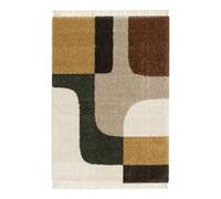 sweeek Tapis intérieur shaggy motif géométrique multicolore avec franges Will 160x230cm Rouge