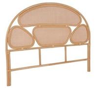 Tête de lit en rotin naturel et cannage bois clair bohème L142 x P3 x 115cm