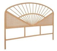 Tête de lit en rotin naturel et cannage bois clair bohème L142 x P3 x H115cm