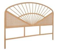 Tête de lit en rotin naturel et cannage bois clair bohème L162 x P3 x H130cm