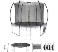 sweeek | Trampoline Ø 305cm - Mars Inner XXL- trampoline de jardin gris avec filet de protection intérieur échelle bâche filet pour chaussures et kit d'ancrage 305m 305cm Gris G