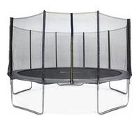 sweeek Trampoline rond Ø 460cm gris avec son filet de protection - Neptune - Trampoline de jardin 460 cm 4m Qualité PRO Normes EU Gris