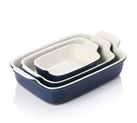 SWEEJAR Ensemble de casseroles en porcelaine pour la cuisine, plat à gratin rectangulaire en céramique, poêles à lasagne, pour plat à four, gâteau, dîner, cuisine, banquet et utilisation quotidienne