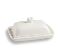 Sweejar Home Beurrier en céramique avec couvercle, beurrier en forme de fromage, joli beurrier pour comptoir, décoration de cuisine et rangement du beurre (beige)