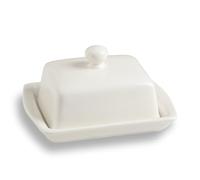Sweejar Home Beurrier rectangulaire en céramique recouvert avec couvercle, style vintage français pour comptoir, décoration de cuisine et rangement du beurre (beige)