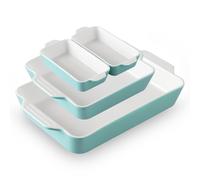 Sweejar Home Ensemble de plats de cuisson en céramique lot de 4, plats à casserole pour four, plat de cuisson rectangulaire avec poignées, moules à lasagnes profonds pour la cuisson, gratin, rôtissage