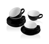 Sweejar Home Lot de 4 tasses à cappuccino en céramique de 120 ml, tasses à expresso et soucoupes en porcelaine pour café, latte, américain, noir