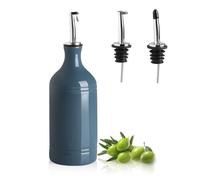 SWEEJAR Huilier Et Vinaigrier Céramique 500 ML Bouteille Huile Olive et Vinaigre Avec Deux Bec Verseur - Bleu brume