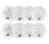 Sweelov Lot de 8 chauffe-mains ronds de 10 cm - Portable - Réutilisable - Pour les déplacements - Cadeau d'hiver - Motif étoile / sapin de Noël